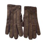Vintage Brown Leather & Wool Lined Gloves For Men Photo 0