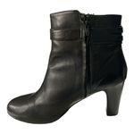 Lauren Ralph Lauren Myla Black Leather Ankle Boots Size 10B Heels Ankle Zip Photo 6