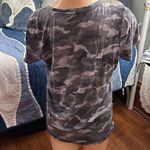 PINK - Victoria's Secret PINK Victoria’s Secret Gray Camo Deep V-neck Tee, Lg Photo 2