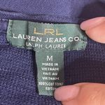 LRL Lauren Ralph Lauren Top Women's Size M Navy Blue 100% Cotton Bag7 Photo 3