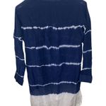 Athleta  silk blend tie dye navy and white stripe kaftan shirt coverup size XS Photo 2