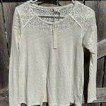 LC Lauren Conrad  Cream Lace Long Sleeve Top Blouse XS Photo 0