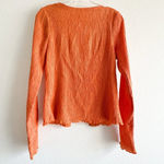 Camila Coelho Tais Long Sleeve Crinkle Top Orange Small Photo 7
