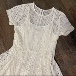 American Rag White Lace Cream Short Sleeved Dress Zipup Cottagecore Size Small Photo 2