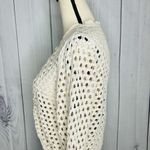 Elle  Womens Open Front Crochet Cardigan Sweater Beige Sz M Short Photo 5
