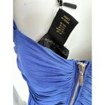 House of Harlow 1960 Mini Dress Women Royal Blue Satin Ruched Skater Size M NEW Photo 5