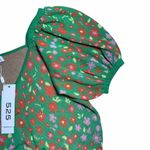 525 America 525 Green Garden Floral Print Puff Sleeve Blouse Womens L Photo 1