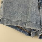 PacSun Light Wash Denim Blue High Waisted Cuffed Hem Mom Shorts Photo 5