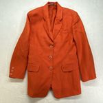 Peter Nygard Linen Blend Blazer Jacket Womens 4 Orange Boho Lagenlook Art Photo 0