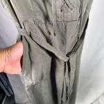 White House | Black Market Olive Green Lyocell Lace Up Sleeveless Jumpsuit 12 Photo 8