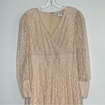 Mac Duggal  93679 Beaded Lace Long Sleeve Wrap Over Gown, Light Rose, Size 12 Photo 5