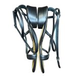 Salvatore Ferragamo  Shoes Womens Size 6 Black Leather Wedge Sandals Made‎ Italy Photo 4