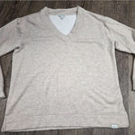 Orvis  Women's V-Neck Dropped Shoulders Sweatshirt Beige Tan Medium Photo 0