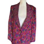 Vintage Howard Wolf Multicolor Blazer Jacket With Textured Button & Bold Pattern Red Size undefined Photo 3