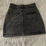 Black Denim Mini Skirt High Rise Photo 2