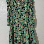 ZARA  Green Dress Pansy Flowers Yellow Red Purple Sz M Medium Photo 6