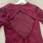 B Darlin B.Darlin Red Crushed Velvet Long Sleeve Bodycon Open Back Mini Dress - 7/8 Photo 3