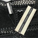 Topshop Patchwork Fringe Top NWT velvet crochet long sleeve crop womens Black (small) Photo 1