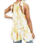 Free People  Size S White Orange Yellow Green Retro Combo Fleur Print Tunic Dress Photo 6
