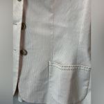 Le Suit NWT  2 piece Ivory pinstripe pant suit 99% cotton. Size 12. Summer Suit Photo 7
