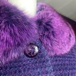 (NWOT) Basyanu Vintage Purple Alpaca
Wool Faux Fur Trim Coat
Cardigan Size L Size L Photo 6