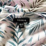Torrid Kimono Women’s M/L Pink Open Front Duster Swim Cover Up Palm Leaf Floral Photo 5