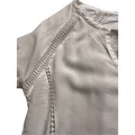 prAna  blouse white w/open work detail sz Large Photo 4