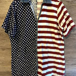 American USA Flag Shirt Vintage Cotton Chambray Patriot Size XXL 20 Button Down Blue Photo 0