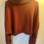 Free People  Easy‎ Street cropped pullover oversized sweater orange NWOT size M Photo 5