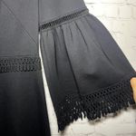 Kobi Halperin Vanessa Black Bell Sleeve Embroidered Lace V Neck Dress Size 8 Photo 3