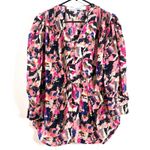IRO  Bixie Wrap Effect Abstract Watercolor Abstract Blouse Shirt Pink Size 38 Photo 3