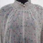 potter's pot sheer green floral blouse Photo 2