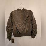 Madden olive green satin jacket size womens large Photo 1