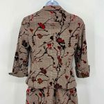 Newport News Blazer Skirt Suit Set Womens 4/6 Brown Floral Fall Photo 3