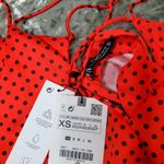 ZARA Red Polka Dot Skater Dress Open Back Photo 3