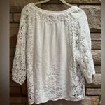Soft Surroundings 2-pc white rosette lace crotchet embroidery boho top Large Photo 2
