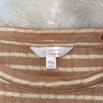 LC Lauren Conrad Tan & White Striped Short Sleeve Peplum Top Photo 7