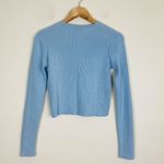 Brandy Melville  baby blue ribbed v-neck button front cardigan sweater. Small Photo 1