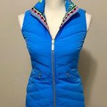 Lilly Pulitzer NWT Deanne Reversible Down Vest Blue Thistle Tiger Queen Photo 2