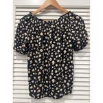 Reformation  Cheyanne Hayley Black Floral Short Sleeve Blouse Top Women’s Size XS Photo 2