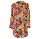 C & C CALIFORNIA Tropical Leaf Patterned Overshirt, Dress, Swimsuit Cover Up S Orange Photo 2