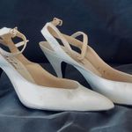 Vintage Jazz Slingback Heels White Size 8 Photo 0