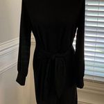 Loft  Petite Tie Front Black Knit Dress Sz LP Photo 0