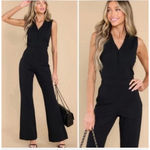 Spanx Women's Black Sleeveless V-Neck Jumpsuit XL Photo 1