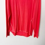 Athleta [] Neon Coral Pink Scoop Neck Long Sleeve Workout Top Thumbholes Size XL Photo 4