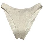 Hollister Womens Bikini Bottoms Sz S White Eyelet Lace Look Swim High Cut Photo 0