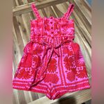 Farm Rio NWT  Red Jungle Scarf Romper - small Photo 3