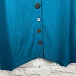 Soft Surroundings Women’s Sleeveless Mismatched Eclectic Button Teal Shirt M Photo 4