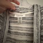 Calvin Klein  Womens Open Front Cardigan Size XL Gray Striped Sleeveless Duster Photo 5