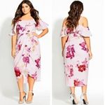 City Chic New! Sakura love maxi floral dress lilac/pink/magenta, size 18 Photo 1